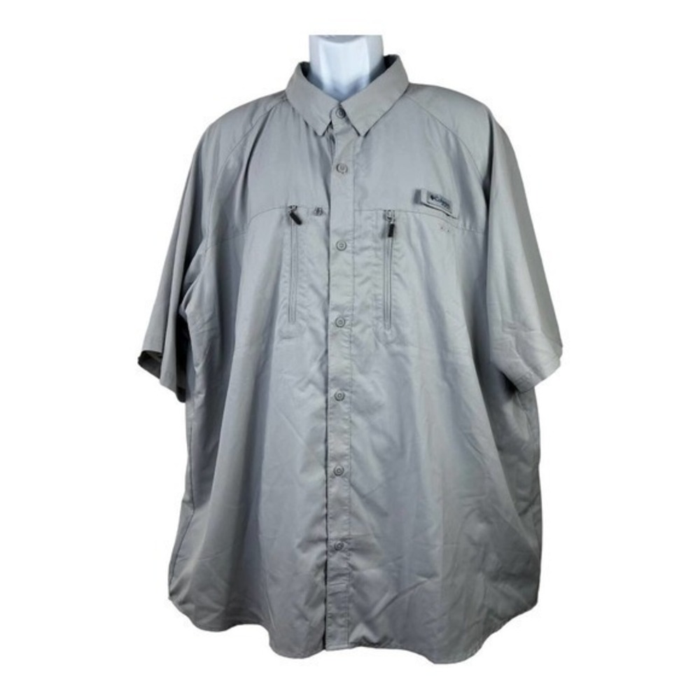 Columbia Men’s Fishing Shirt Buttons Front Gray Size XXL